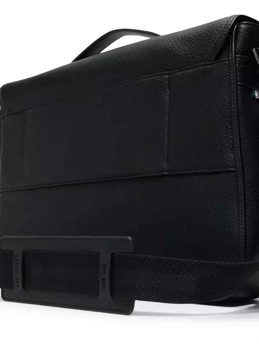 Ted Baker Black Textured Leather Briefcase with Top Handle